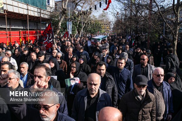 تشییع پیکر مطهر ۴ شهید حمله آمریکایی - صهیونی در رشت