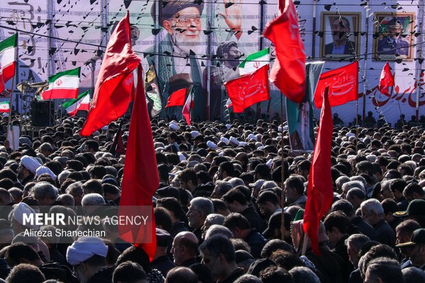 تشییع پیکر مطهر ۴ شهید حمله آمریکایی - صهیونی در رشت