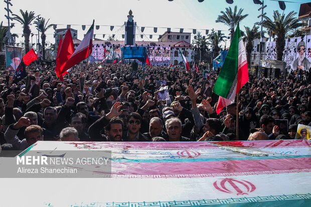 تشییع پیکر مطهر ۴ شهید حمله آمریکایی - صهیونی در رشت
