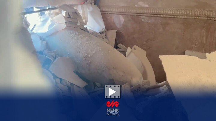 موشک عمل‌نکرده در وسط دیوار یک منزل مسکونی در تهران