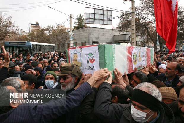 تشییع پیکر سه تن از شهدای حملات آمریکایی و صهیونی در شیروان