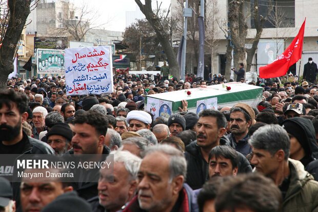 تشییع پیکر سه تن از شهدای حملات آمریکایی و صهیونی در شیروان