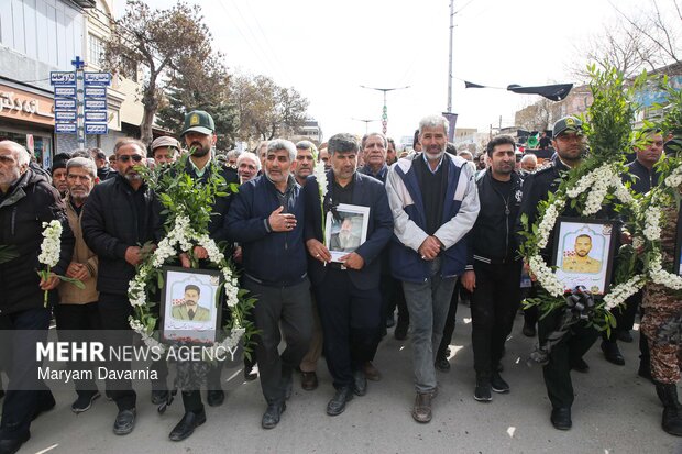 تشییع پیکر سه تن از شهدای حملات آمریکایی و صهیونی در شیروان