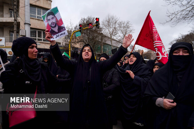 تشییع پیکر مطهر ۳ شهید حمله آمریکایی - صهیونی در اردبیل