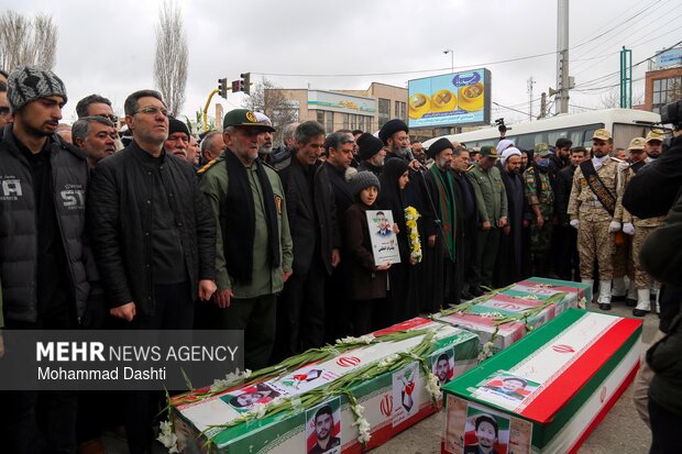 تشییع پیکر مطهر ۳ شهید حمله آمریکایی - صهیونی در اردبیل