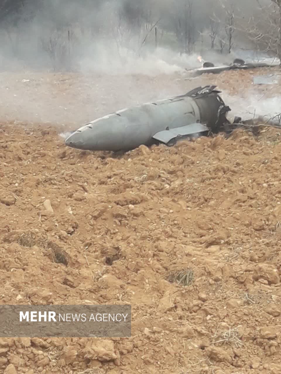 تصاویر جدید از انهدام پهپاد پیشرفته هرمس ۹۰۰ در خرم‌آباد