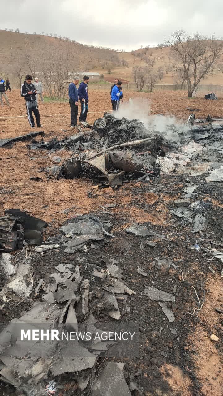 تصاویر جدید از انهدام پهپاد پیشرفته هرمس ۹۰۰ در خرم‌آباد