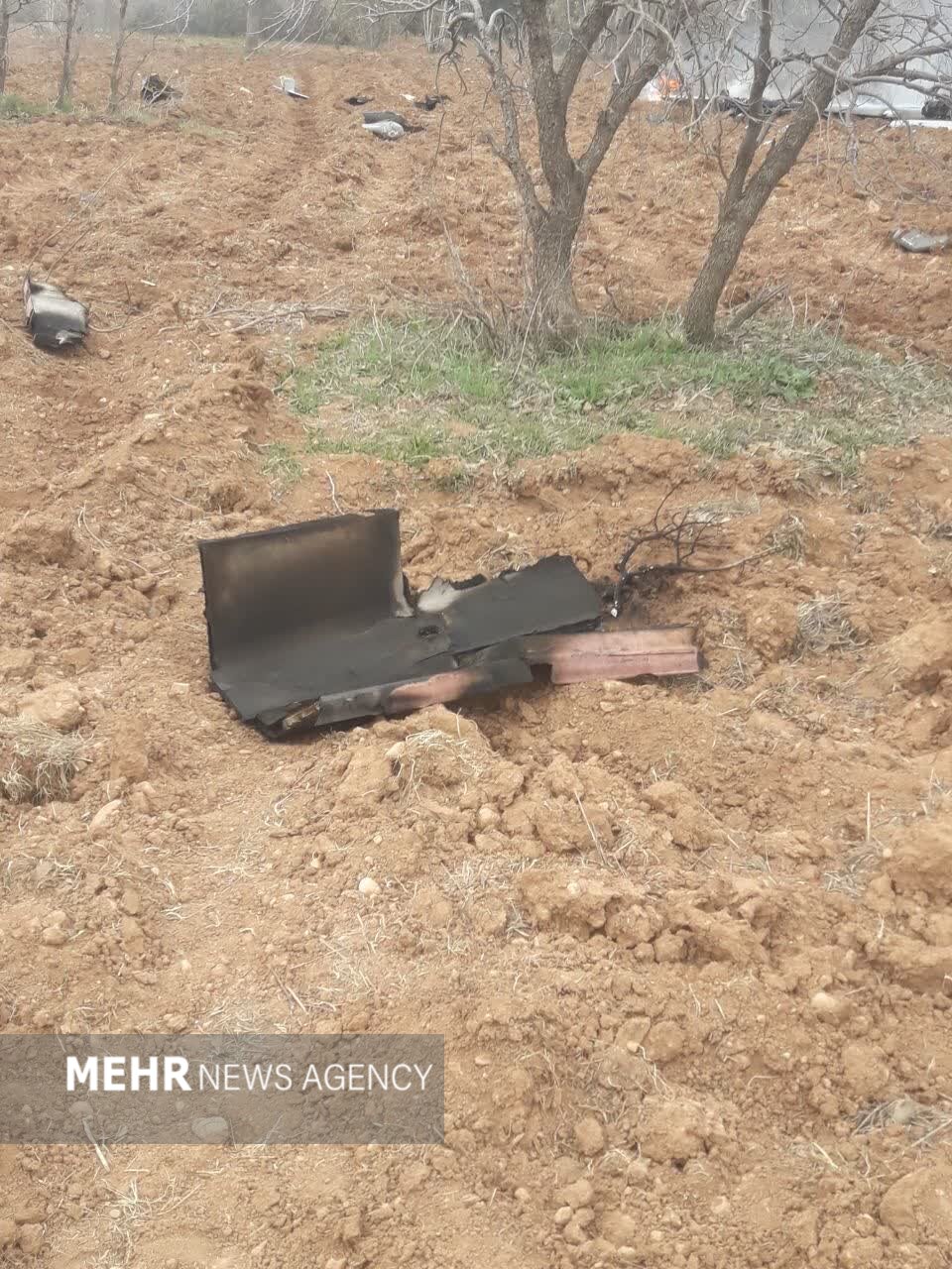 تصاویر جدید از انهدام پهپاد پیشرفته هرمس ۹۰۰ در خرم‌آباد