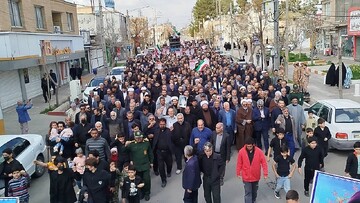 راهپیمایی محکومیت جنایات آمریکایی و صهیونی در بردسکن