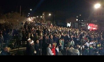 اجتماع شبانه عزاداران شهرستان مرزی خواف در ششمین شب شهادت رهبر انقلاب