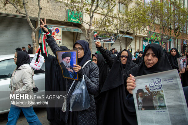 راهپیمایی محکومیت جنایات رژیم صهیونی-آمریکایی در مشهد