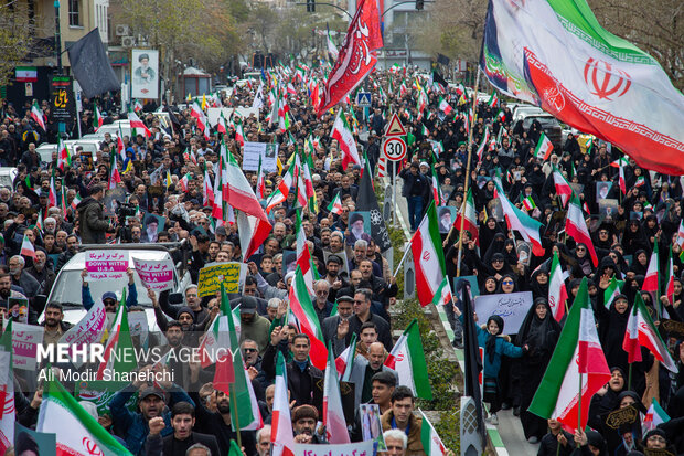 راهپیمایی محکومیت جنایات رژیم صهیونی-آمریکایی در مشهد