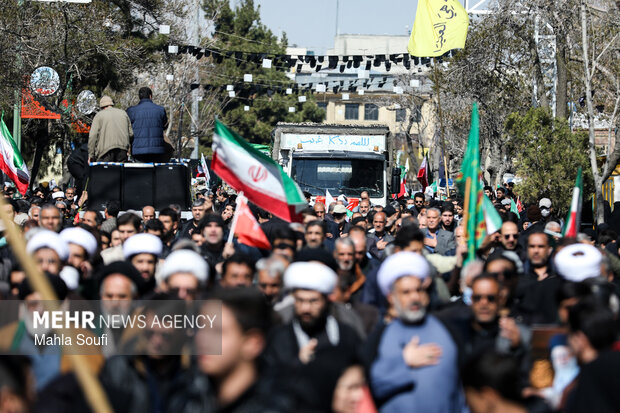 تشییع پیکر مطهر ۴ شهید اقتدار ایران اسلامی در اراک