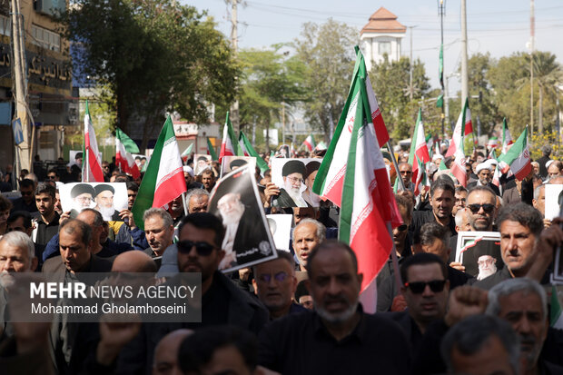 راهپیمایی مردم بوشهر در محکومیت حملات آمریکایی - صهیونیستی