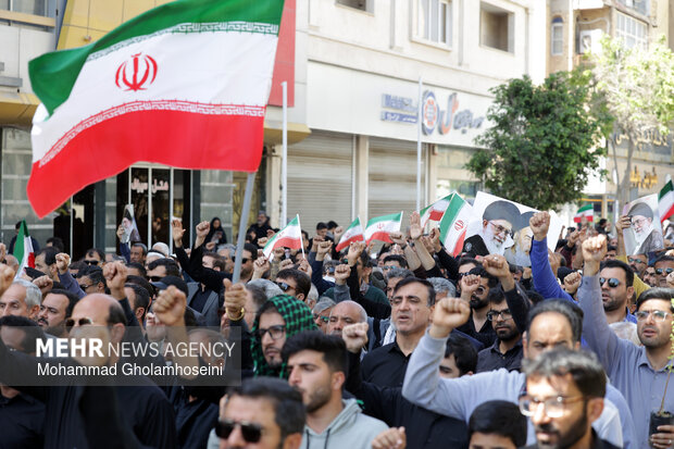 راهپیمایی مردم بوشهر در محکومیت حملات آمریکایی - صهیونیستی