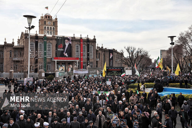 راهپیمایی مردم تبریز در محکومیت حملات آمریکایی - صهیونیستی