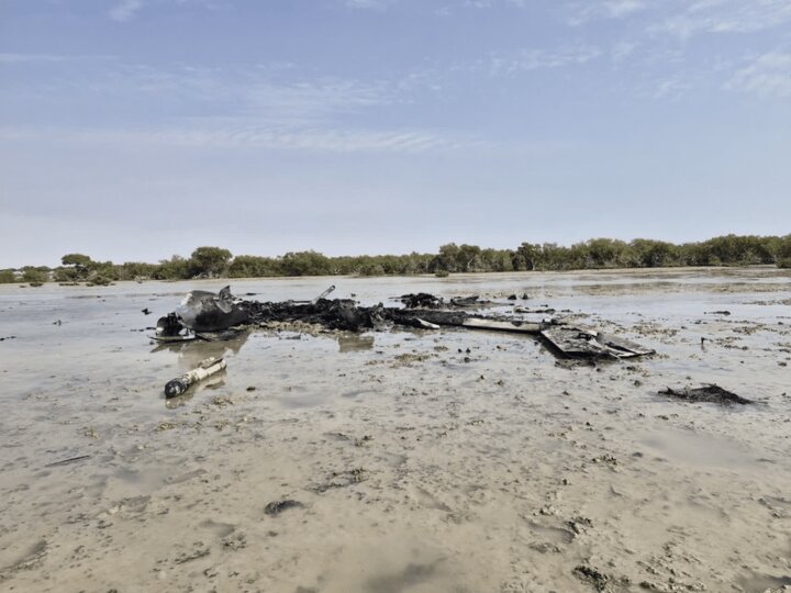 انهدام پهپاد هرمس رژیم صهیونیستی در سواحل هرمزگان+تصاویر