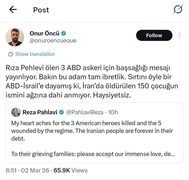 واکنش‌های جهانی به توییت پرسروصدای پهلوی؛شباهت عجیب به یک خوک آمریکایی