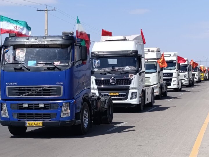 بیعت کامیونداران آبیکی با رهبر انقلاب