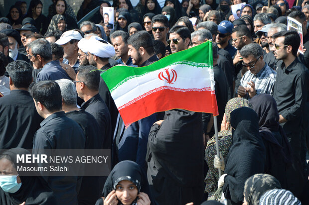 تشییع پیکر شهید اقتدارپاسدار منصور مظفری درگیری در شهر ایسین