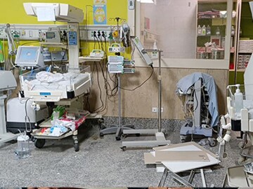 آسیب شدید به مرکز آموزشی درمانی شهدای خلیج فارس بوشهر