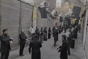 عزاداری هیئات و دسته‌جات بمناسبت شهادت امام علی(ع) در بازار تبریز