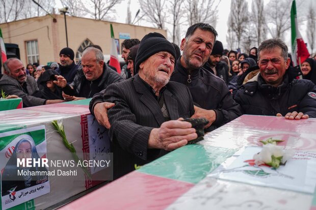 آیین تشییع و تدفین ۳ شهید حمله آمریکایی صهیونی در اردبیل
