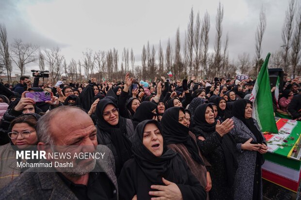 آیین تشییع و تدفین ۳ شهید حمله آمریکایی صهیونی در اردبیل