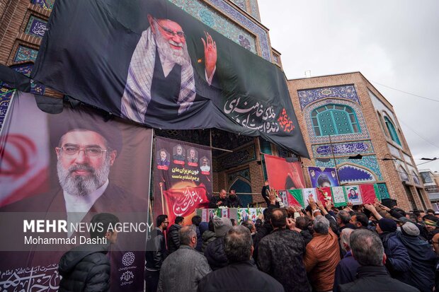 آیین تشییع و تدفین ۳ شهید حمله آمریکایی صهیونی در اردبیل