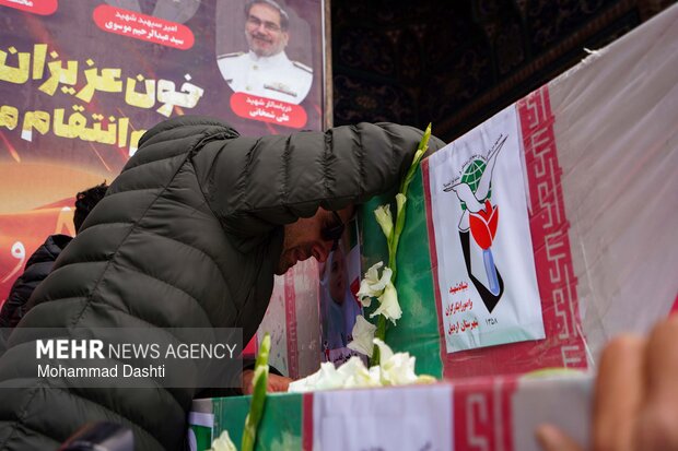 آیین تشییع و تدفین ۳ شهید حمله آمریکایی صهیونی در اردبیل