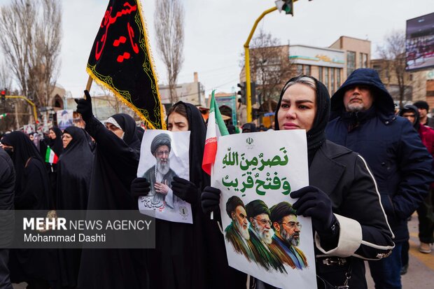 آیین تشییع و تدفین ۳ شهید حمله آمریکایی صهیونی در اردبیل