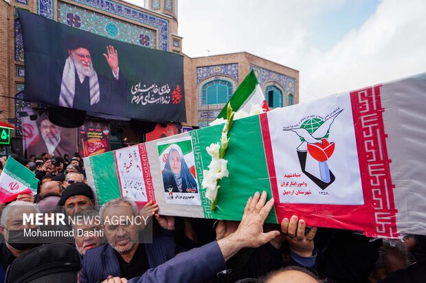 آیین تشییع و تدفین ۳ شهید حمله آمریکایی صهیونی در اردبیل