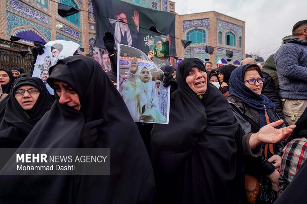 آیین تشییع و تدفین ۳ شهید حمله آمریکایی صهیونی در اردبیل