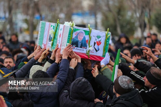 آیین تشییع و تدفین ۳ شهید حمله آمریکایی صهیونی در اردبیل