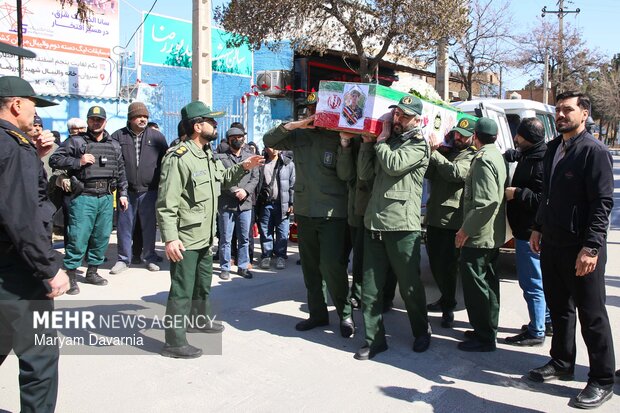 تشییع پیکر مطهر شهید «ابوالفضل آدینه پور قوچانی» در شیروان