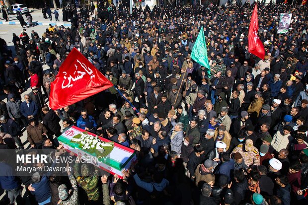 تشییع پیکر مطهر شهید «ابوالفضل آدینه پور قوچانی» در شیروان
