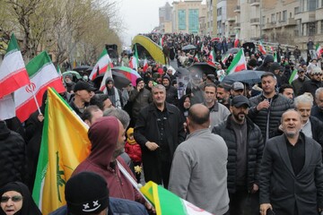 حضور رئیس سازمان انرژی اتمی در راهپیمایی روز جهانی قدس