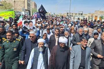 حضور مردم «نیمروز» در راهپیمایی روز جهانی قدس