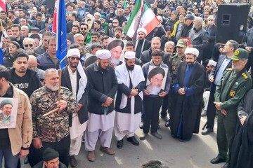 افتخارآفرینی مردم روزه‌دار تربت جام در راهپیمایی روزجهانی قدس