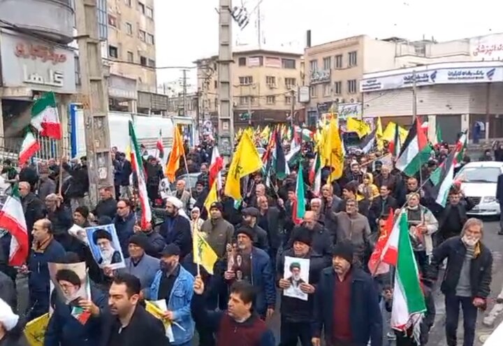 حضور پرشور مردم ملارد در دقایق اولیه شروع راهپیمایی روز قدس