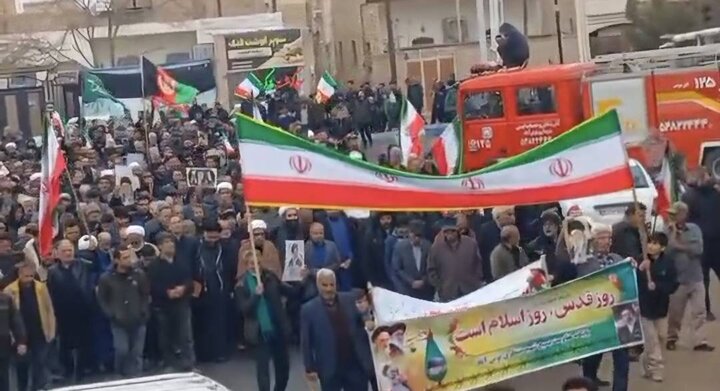 حضور پرشور مردم شهر نوش آباد در راهپیمایی روز قدس