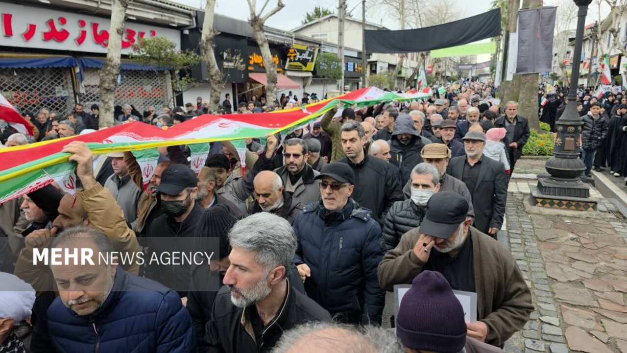 حماسه حضور مردم لنگرود در راهپیمایی روز قدس