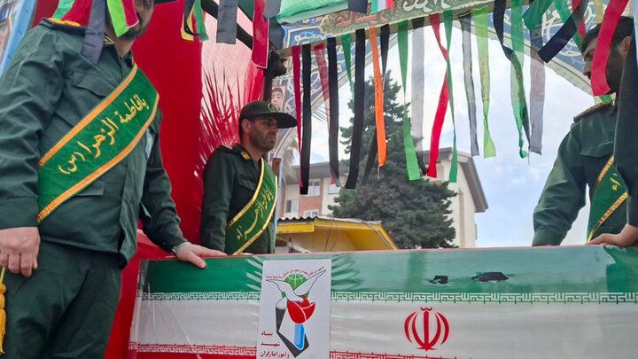 بدرقه پیکر شهید «سام نیرسی» در نوشهر