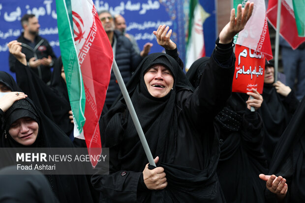 تجمع فرهنگیان و دانش آموزان در محکومیت جنایات آمریکایی صهیونیستی