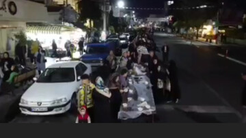 سفره افطاری در میادین شیرود