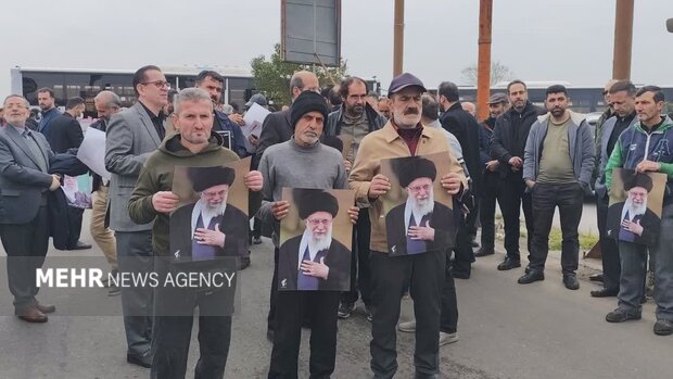 خونخواهی جامعه کار و کارگری رشت در سوگ امام شهید