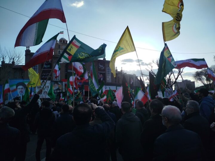 مردم تبریز برای خنثی سازی تحرکات احتمالی دشمن صهیونی گردهم آمدند