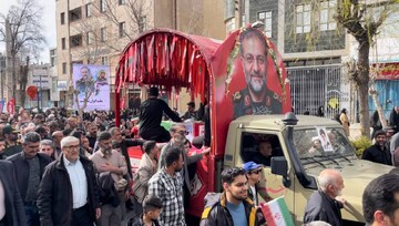 شعر حماسی بختیاری ها در تشییع سردار غلامرضا سلیمانی در زادگاهش