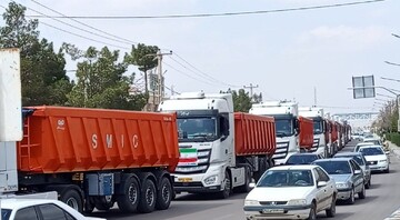 رژه کامیون داران خواف در حمایت از مقام معظم رهبری