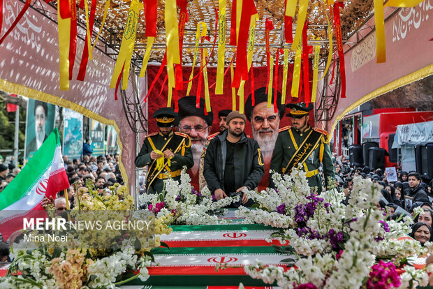 
Funeral for Ramadan war martyrs in Tabriz